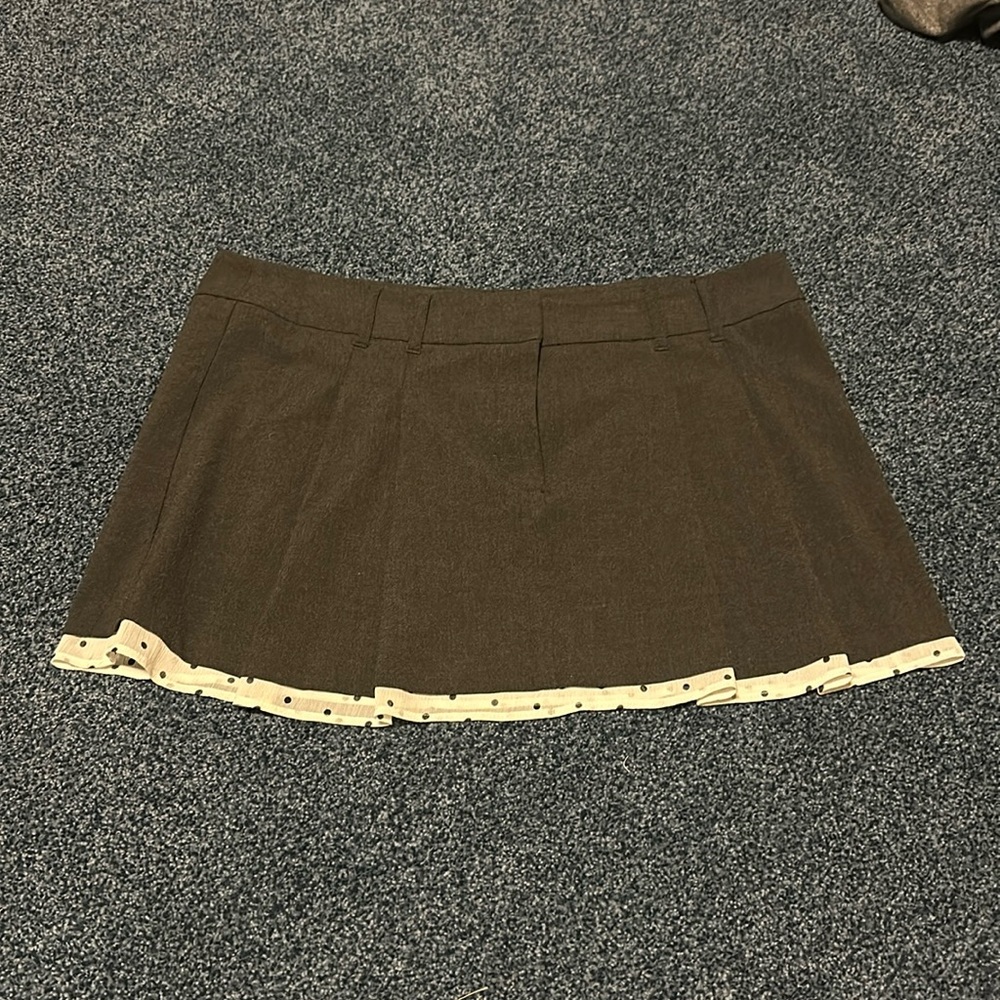 H&M Divided Grey mini skirt with white and black polkadot trim